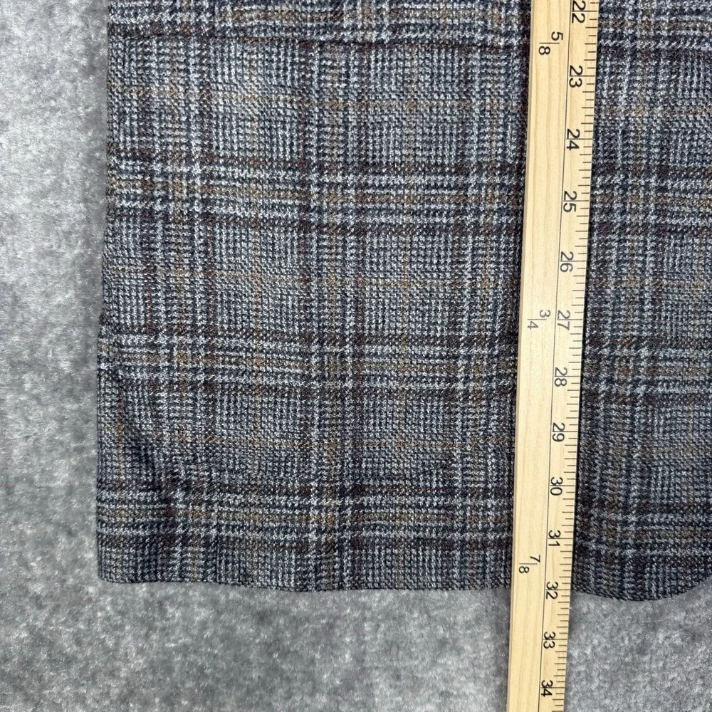 Jos A Bank Blazer Men's 46L Gray Plaid Wool Two Button Lanifico Di‎ Pray